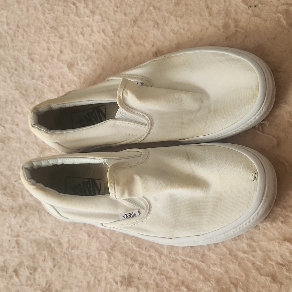 White Vans Slip Ons